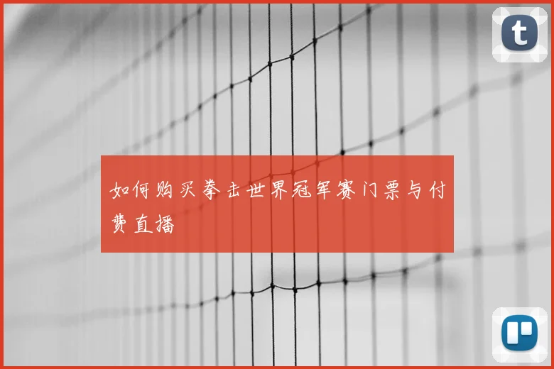 如何购买拳击世界冠军赛门票与付费直播
